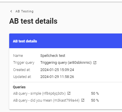 AB Test Main Details