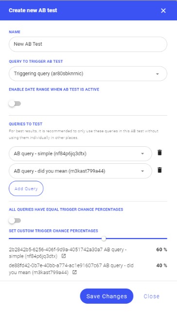 A/B testing create new