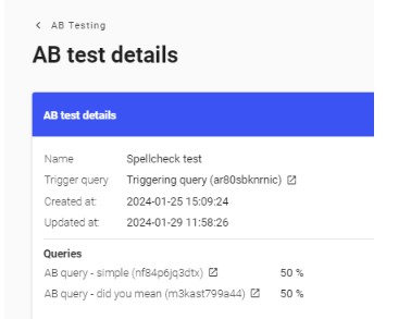 A/B testing details