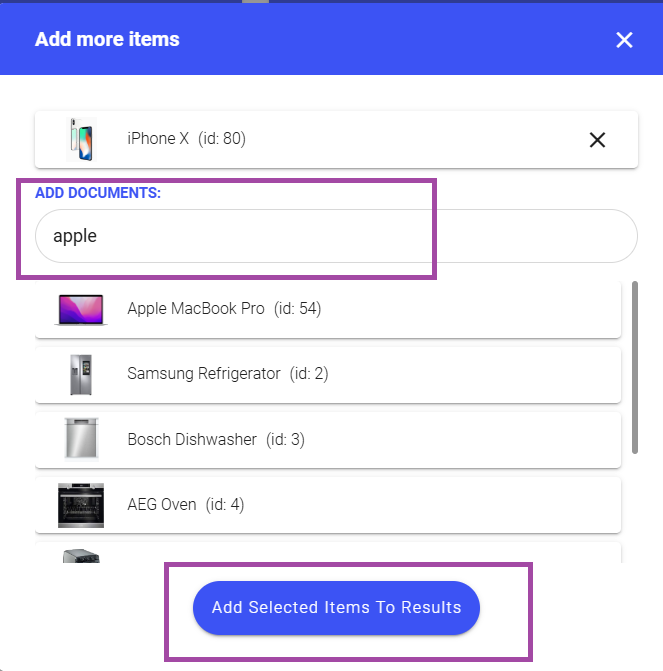 Custom ranking add more items