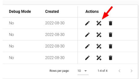 Edit query rule arrow