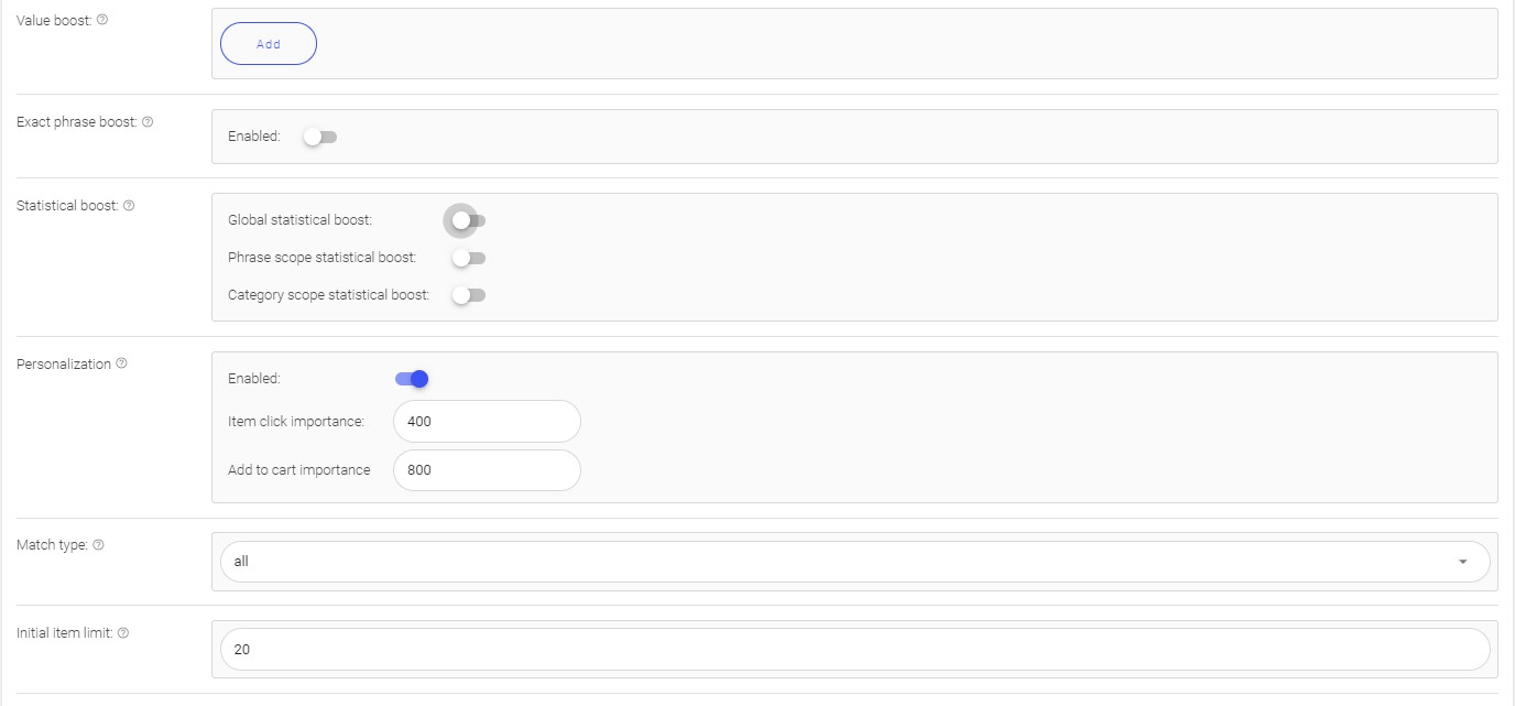 Query configuration value boost to item limit